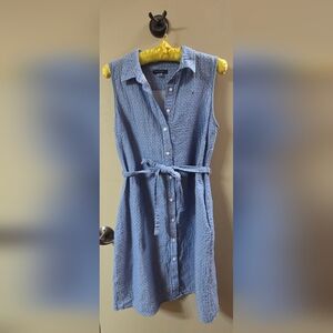 Tommy Hilfiger Blue Sleeveless Sundress with Collar
